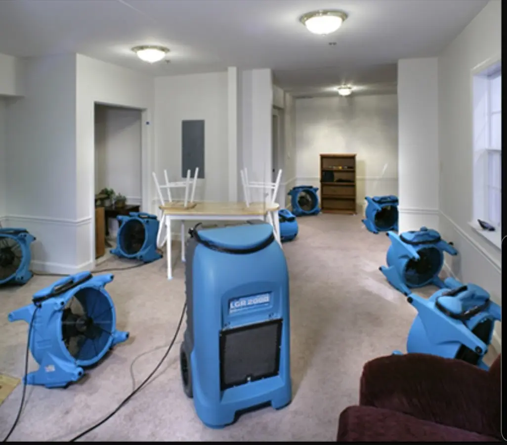 Air movers and dehumidifier setup for Water Extraction & Removal in DeLand